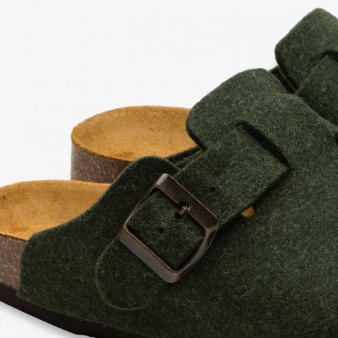 Belt Wool Clogs with Cork Sole Lowenweiss