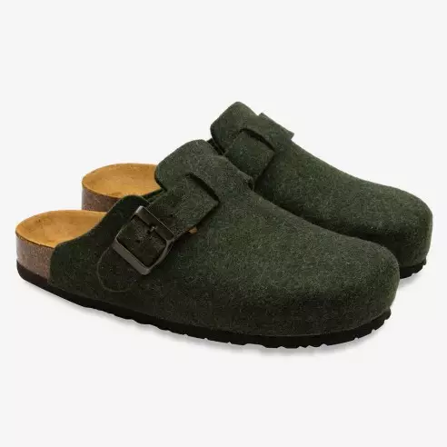 Belt Wool Clogs with Cork Sole Lowenweiss