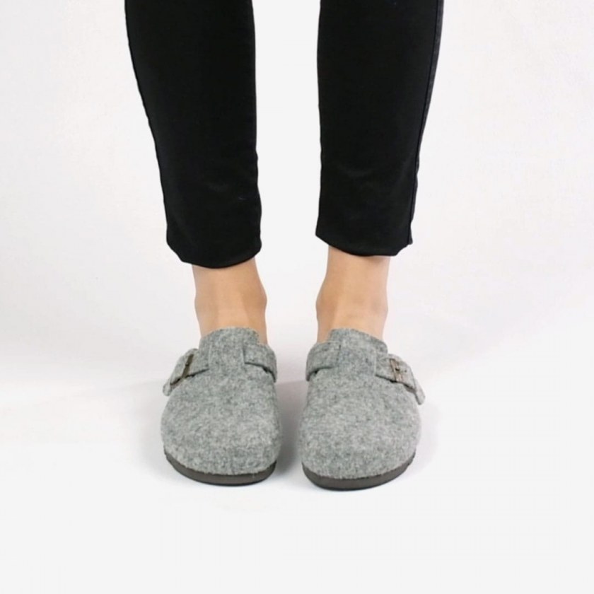 wool clogs with cork soles